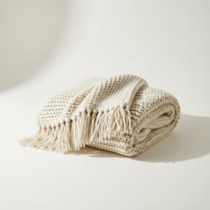Knit Wool Throw Blanket